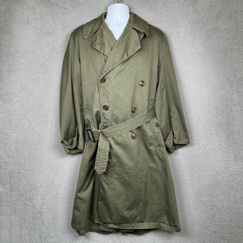 VTG Sigmund Eisner‎ Co Jacket Mens M Green WW2 1946 Military Officer Overcoat